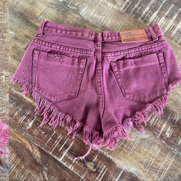 One teaspoon maroon cut off shorts - Picture 2 of 5